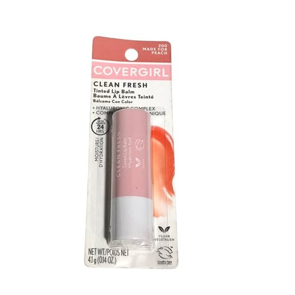 Covergirl Clean Fresh Tinted Lip Balm Made For Peach 200 With Hyaluronic Complex - Picture 1 of 3